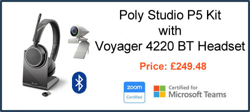 Poly Studio P5 with Voyager 4220 Bluetooth Headset